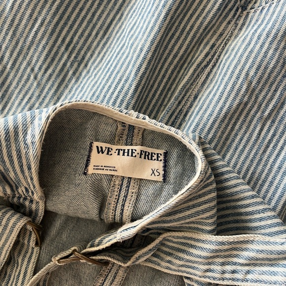 Women’s We The Free High Roller Light denim Stripe Jumpsuit - Picture 9 of 9